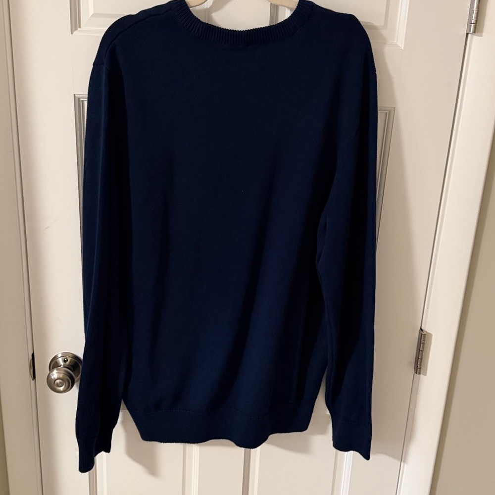 NWT Chaps Men's Navy American Flag Crewneck Sweater 100% cotton - Picture 6 of 8